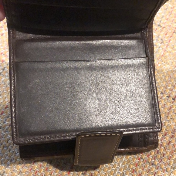 COACH Patchwork Bifold Brown Leather Madras Wallet with Coin Section - Picture 12 of 17